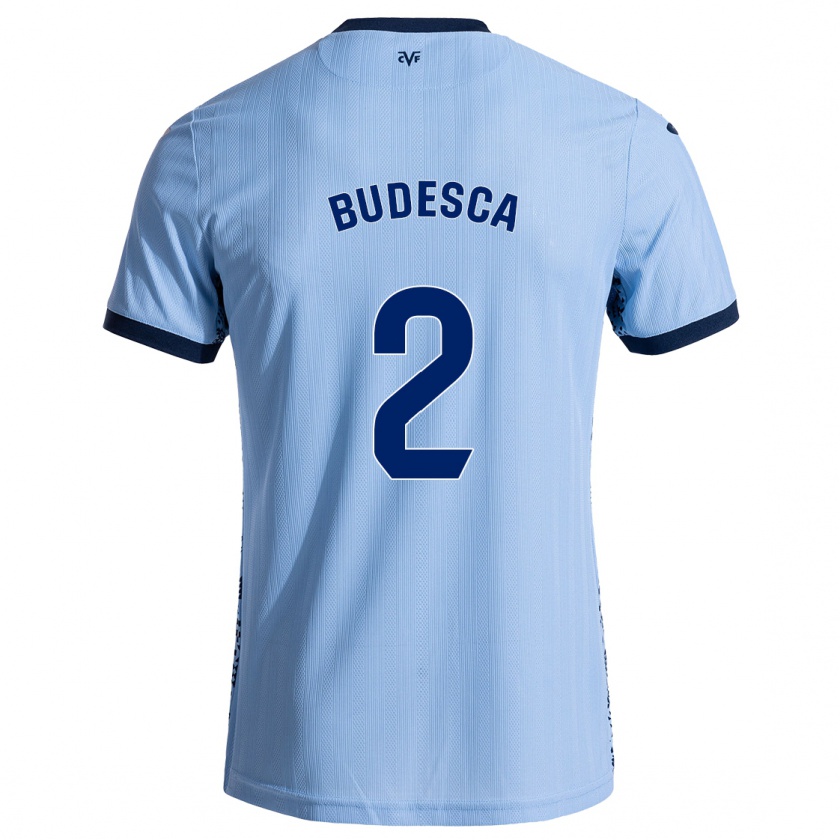 Kandiny Gyermek Daniel Budesca #2 Ég Kék Idegenbeli Jersey 2024/25 Mez Póló Ing