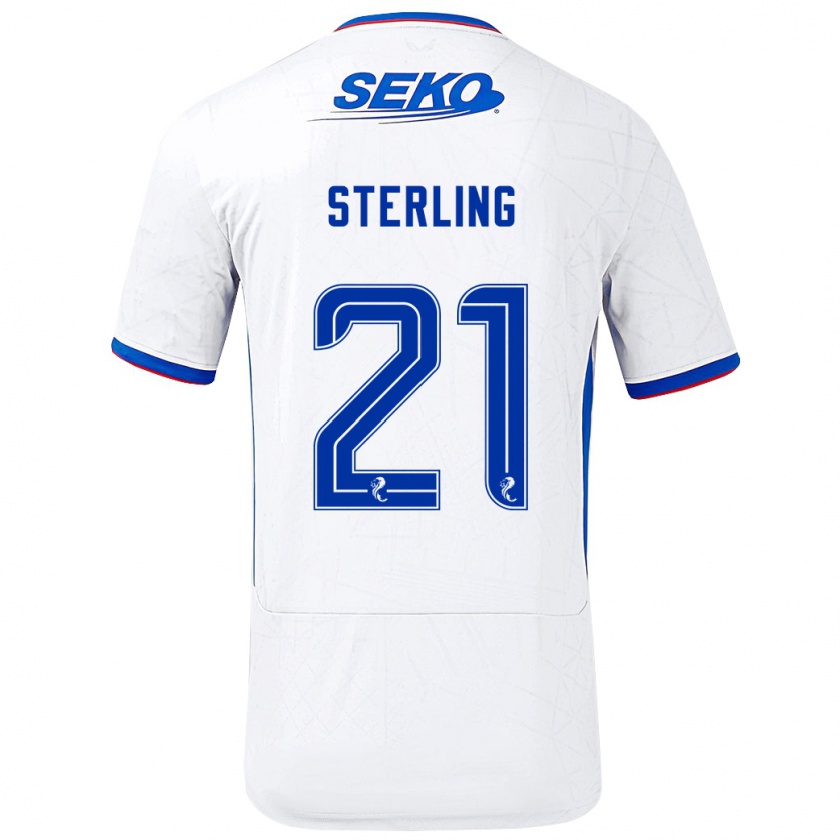 Kandiny Gyermek Dujon Sterling #21 Fehér Kék Idegenbeli Jersey 2024/25 Mez Póló Ing