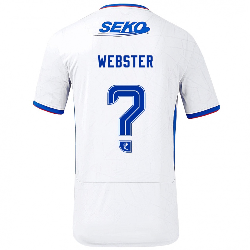 Kandiny Gyermek Kristian Webster #0 Fehér Kék Idegenbeli Jersey 2024/25 Mez Póló Ing