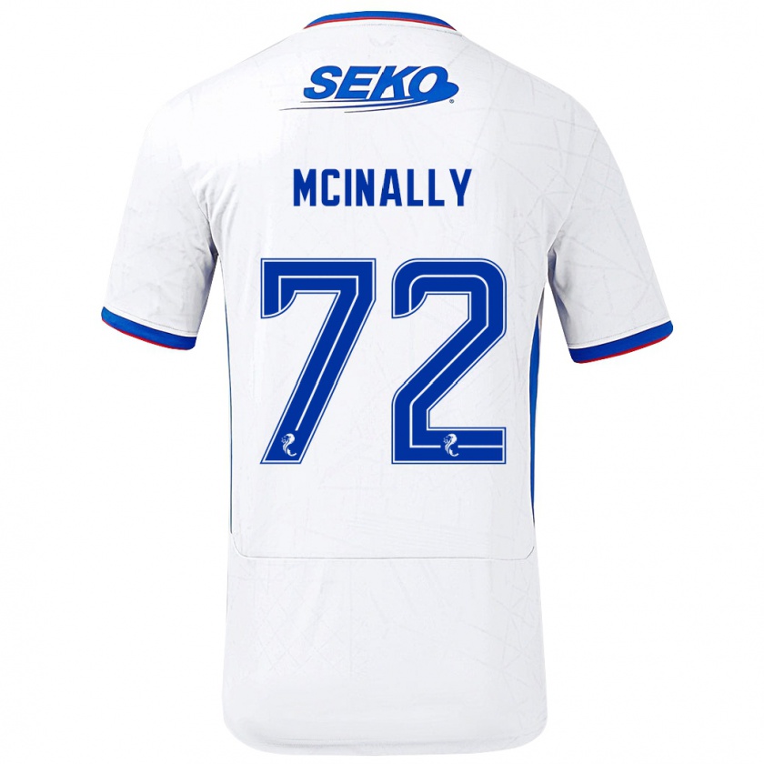 Kandiny Gyermek Darren Mcinally #72 Fehér Kék Idegenbeli Jersey 2024/25 Mez Póló Ing