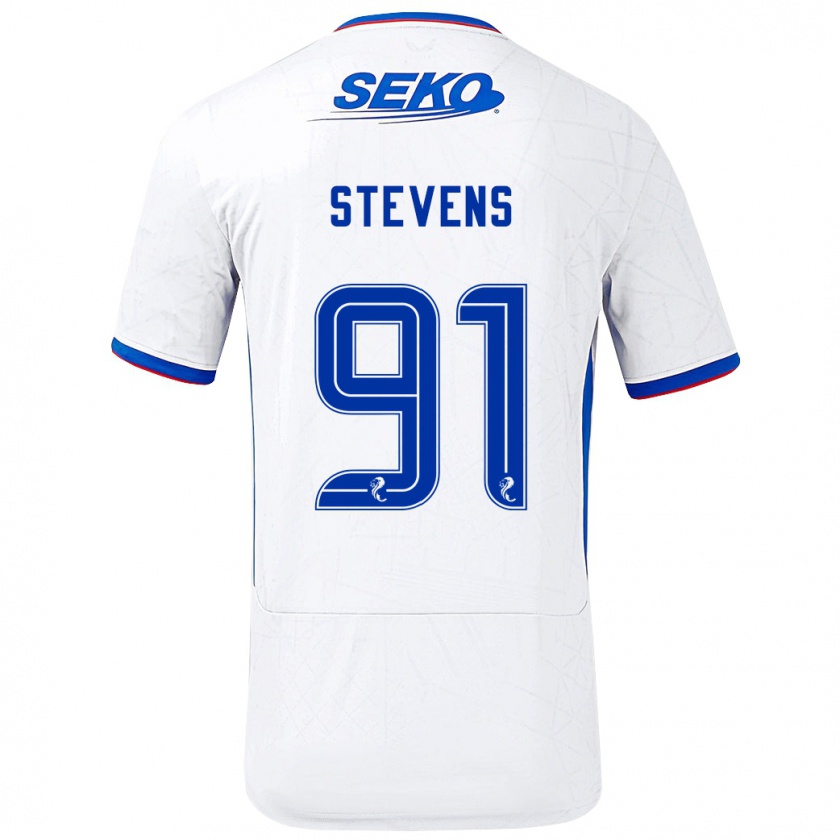 Kandiny Gyermek Archie Stevens #91 Fehér Kék Idegenbeli Jersey 2024/25 Mez Póló Ing