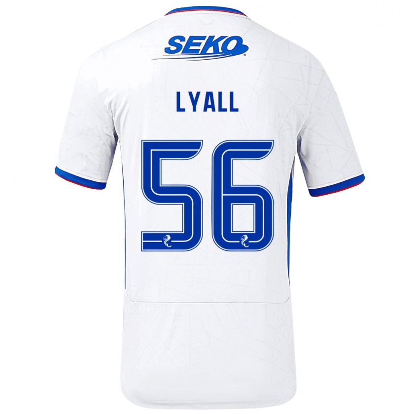 Kandiny Gyermek Arron Lyall #56 Fehér Kék Idegenbeli Jersey 2024/25 Mez Póló Ing