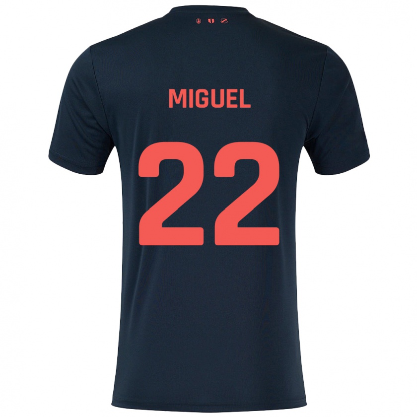 Kandiny Gyermek Miguel Rodríguez #22 Fekete Piros Idegenbeli Jersey 2024/25 Mez Póló Ing