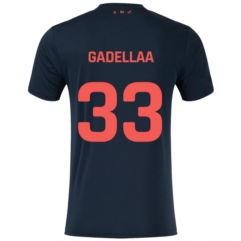 Kandiny Gyermek Kevin Gadellaa #33 Fekete Piros Idegenbeli Jersey 2024/25 Mez Póló Ing