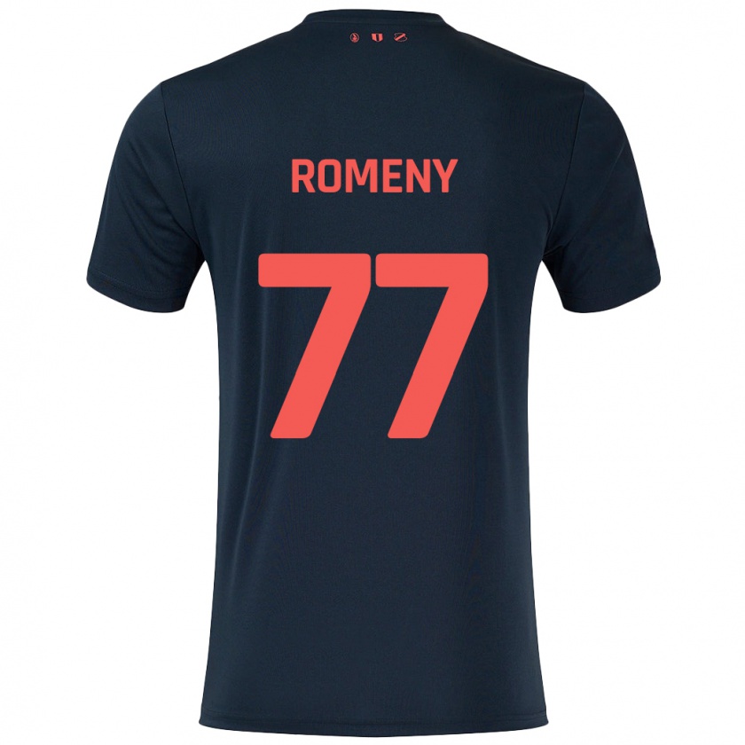 Kandiny Gyermek Ole Romeny #77 Fekete Piros Idegenbeli Jersey 2024/25 Mez Póló Ing