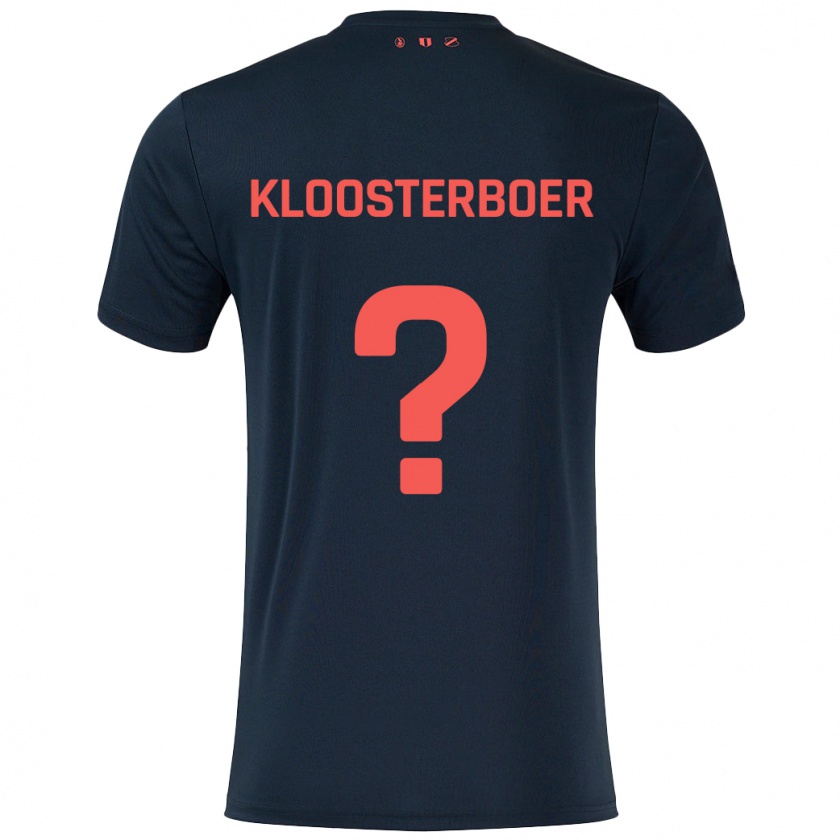 Kandiny Gyermek Per Kloosterboer #0 Fekete Piros Idegenbeli Jersey 2024/25 Mez Póló Ing