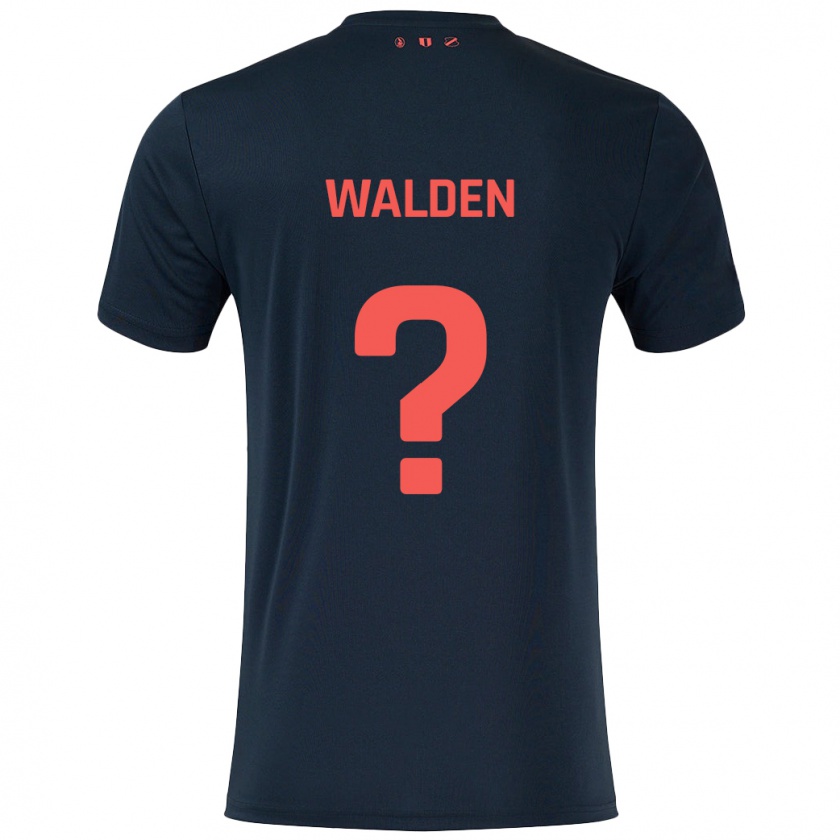 Kandiny Gyermek Jaden Walden #0 Fekete Piros Idegenbeli Jersey 2024/25 Mez Póló Ing