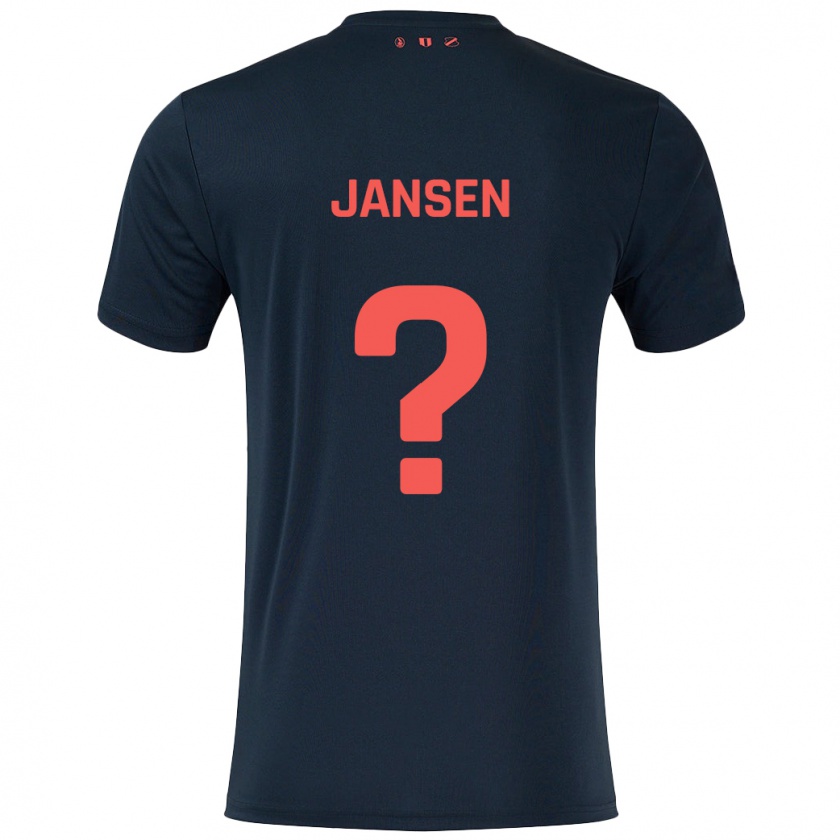 Kandiny Gyermek Scott Jansen #0 Fekete Piros Idegenbeli Jersey 2024/25 Mez Póló Ing