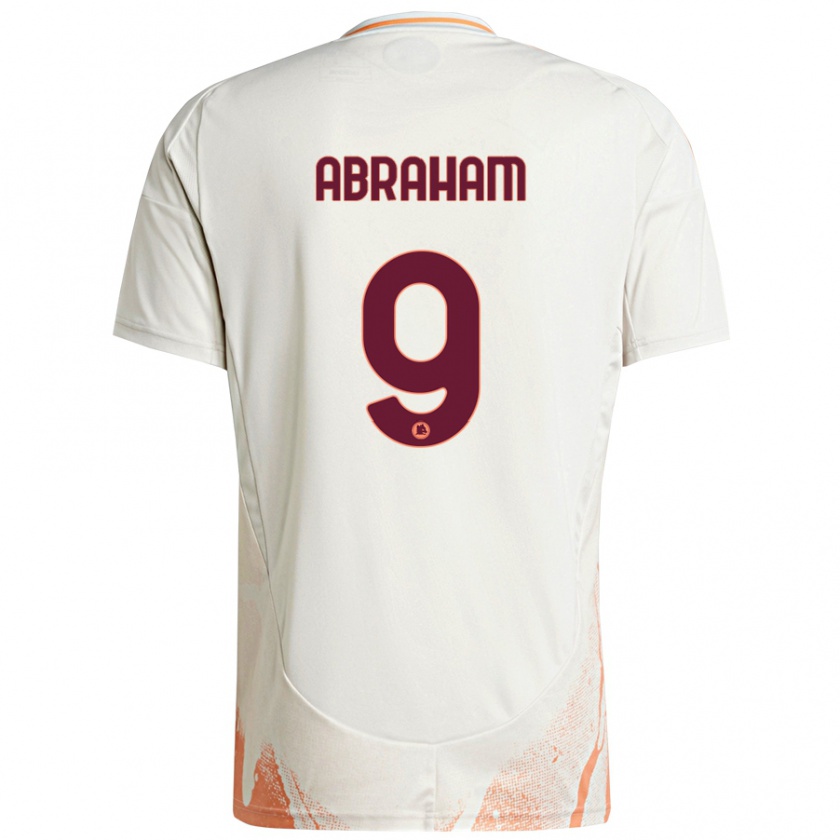 Kandiny Gyermek Tammy Abraham #9 Krém Fehér Narancs Idegenbeli Jersey 2024/25 Mez Póló Ing