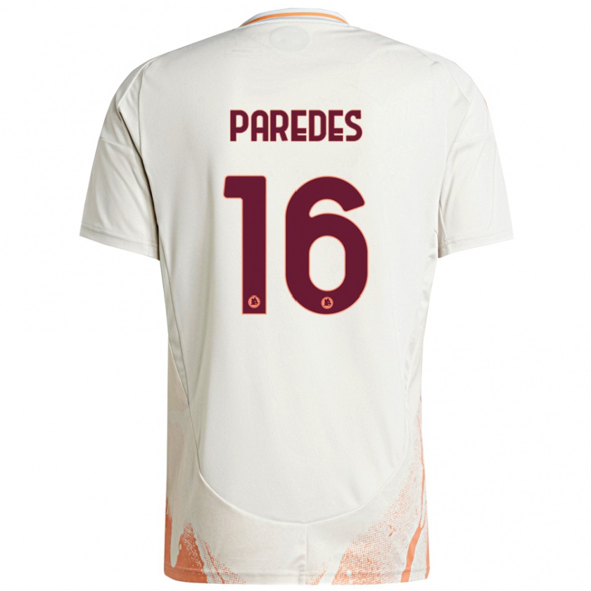 Kandiny Gyermek Leandro Paredes #16 Krém Fehér Narancs Idegenbeli Jersey 2024/25 Mez Póló Ing