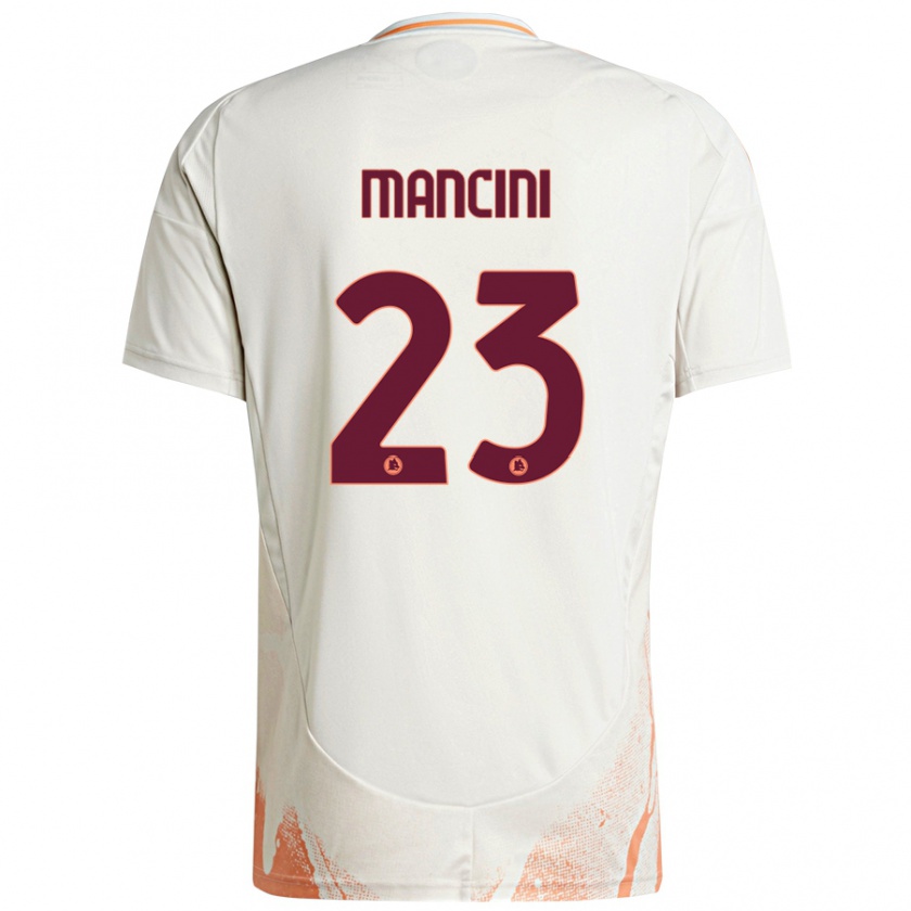 Kandiny Gyermek Gianluca Mancini #23 Krém Fehér Narancs Idegenbeli Jersey 2024/25 Mez Póló Ing