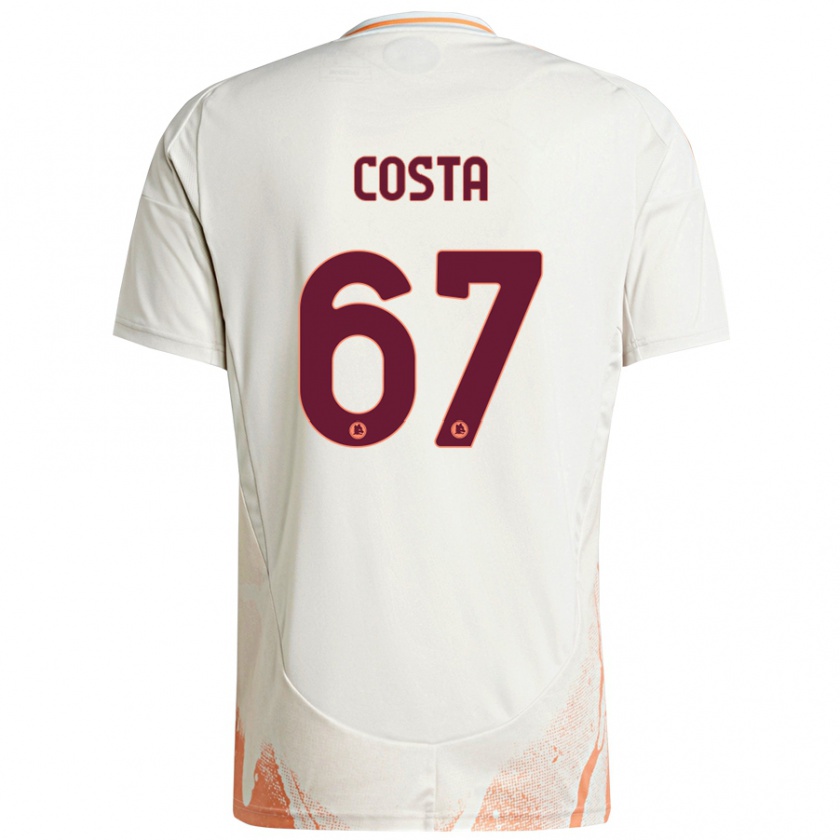 Kandiny Gyermek João Costa #67 Krém Fehér Narancs Idegenbeli Jersey 2024/25 Mez Póló Ing