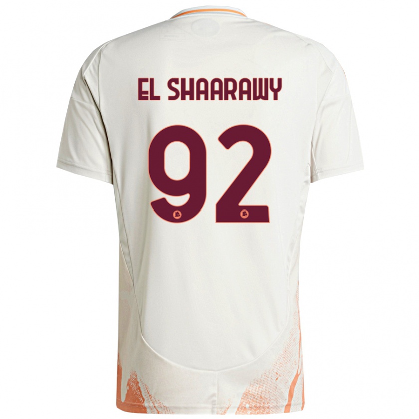 Kandiny Gyermek Stephan El Shaarawy #92 Krém Fehér Narancs Idegenbeli Jersey 2024/25 Mez Póló Ing