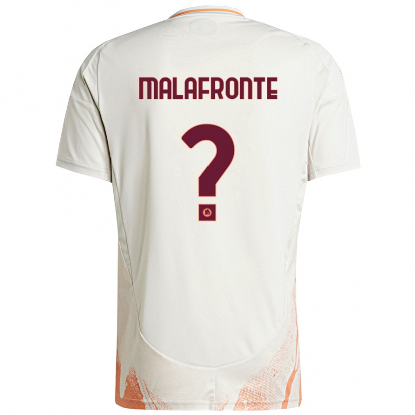 Kandiny Gyermek Matteo Malafronte #0 Krém Fehér Narancs Idegenbeli Jersey 2024/25 Mez Póló Ing