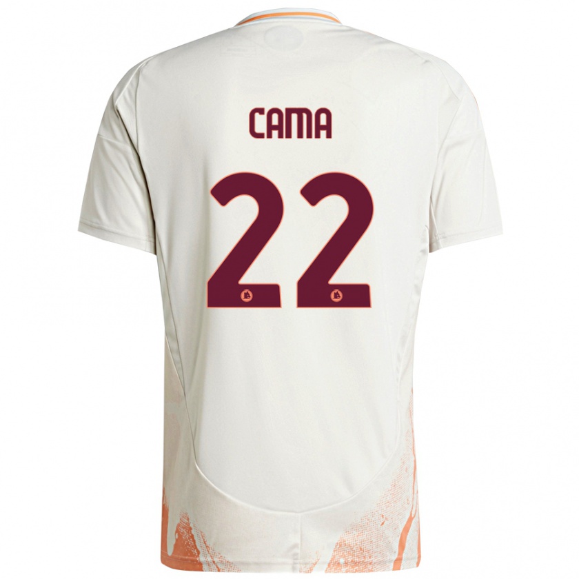 Kandiny Gyermek Cristian Cama #22 Krém Fehér Narancs Idegenbeli Jersey 2024/25 Mez Póló Ing