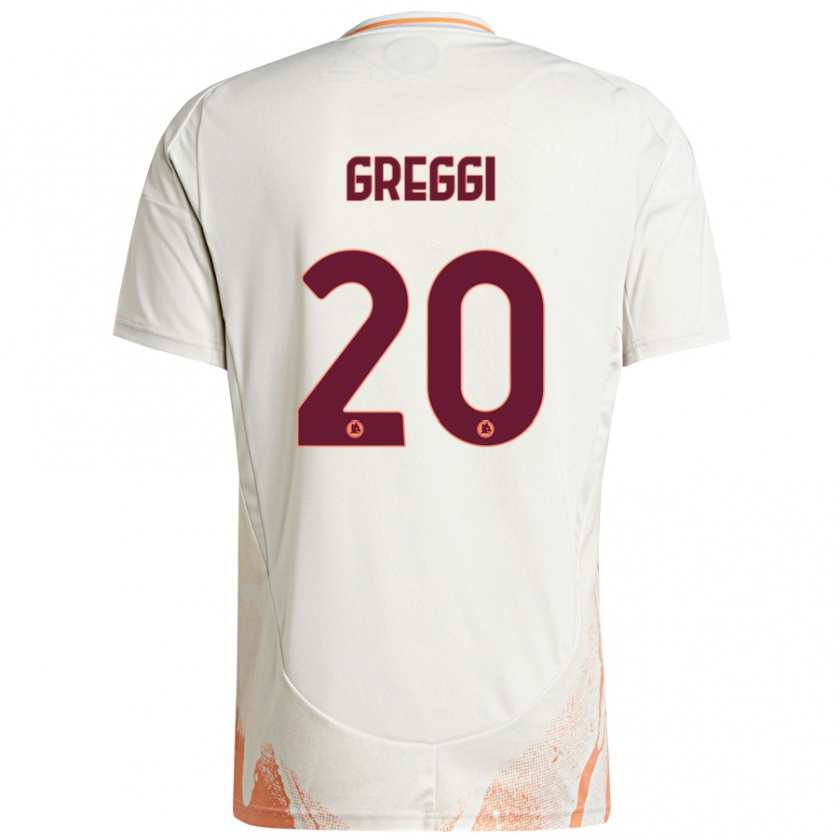 Kandiny Gyermek Giada Greggi #20 Krém Fehér Narancs Idegenbeli Jersey 2024/25 Mez Póló Ing