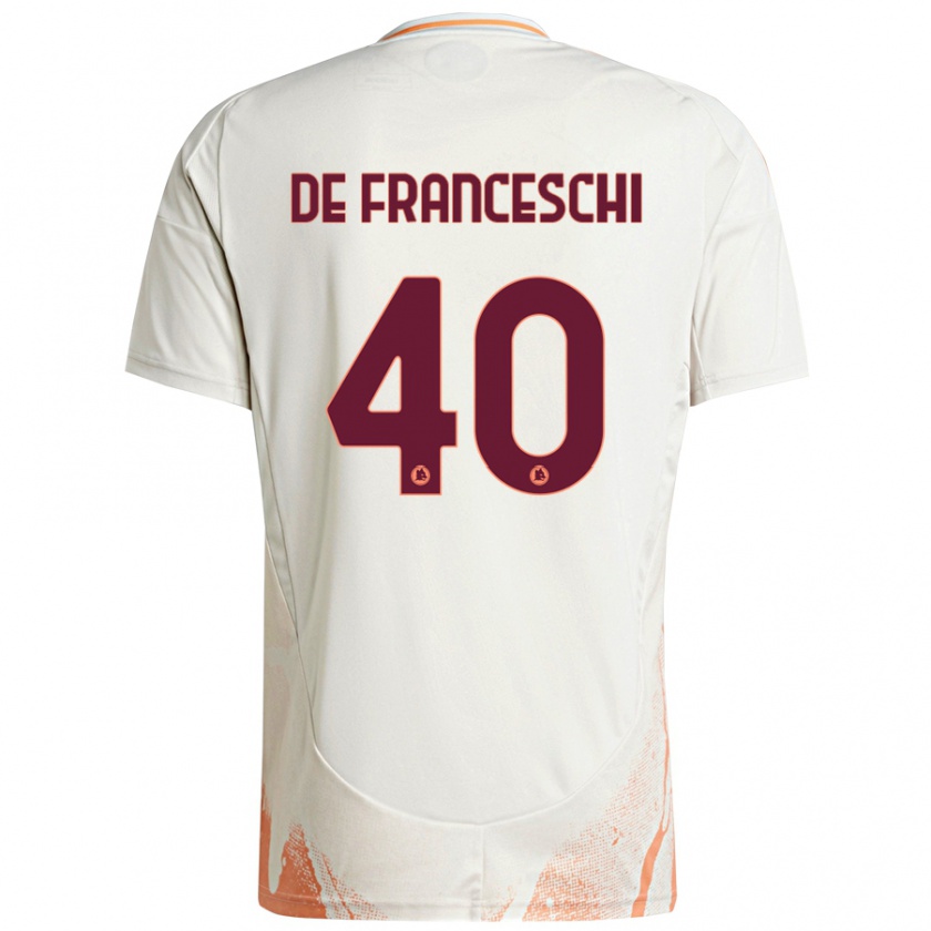 Kandiny Gyermek Leonardo De Franceschi #40 Krém Fehér Narancs Idegenbeli Jersey 2024/25 Mez Póló Ing