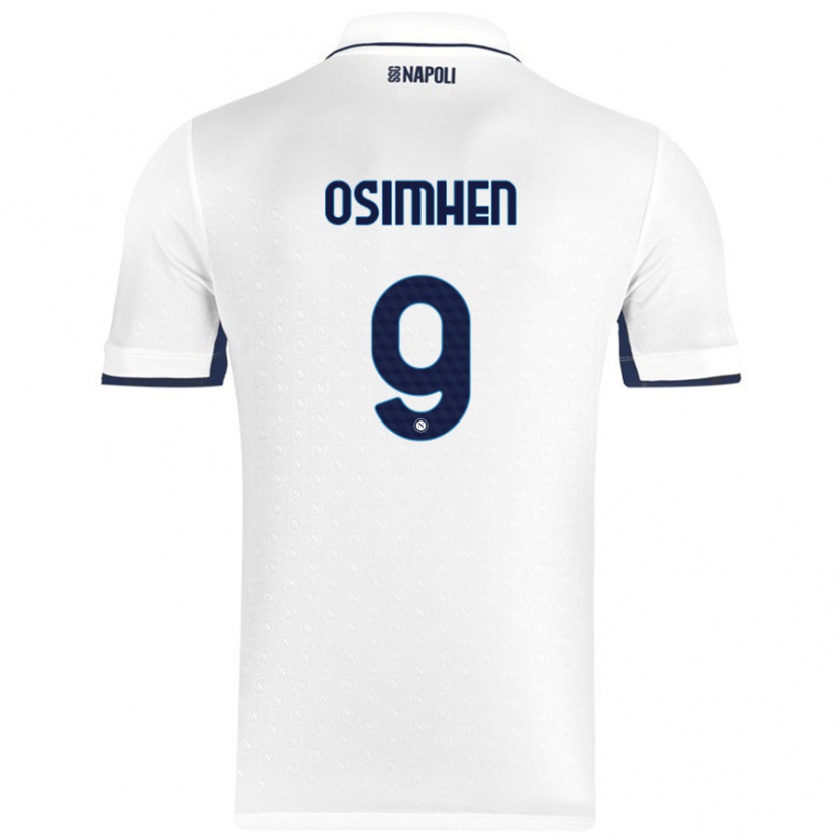 Kandiny Gyermek Victor Osimhen #9 Fehér Royal Blue Idegenbeli Jersey 2024/25 Mez Póló Ing