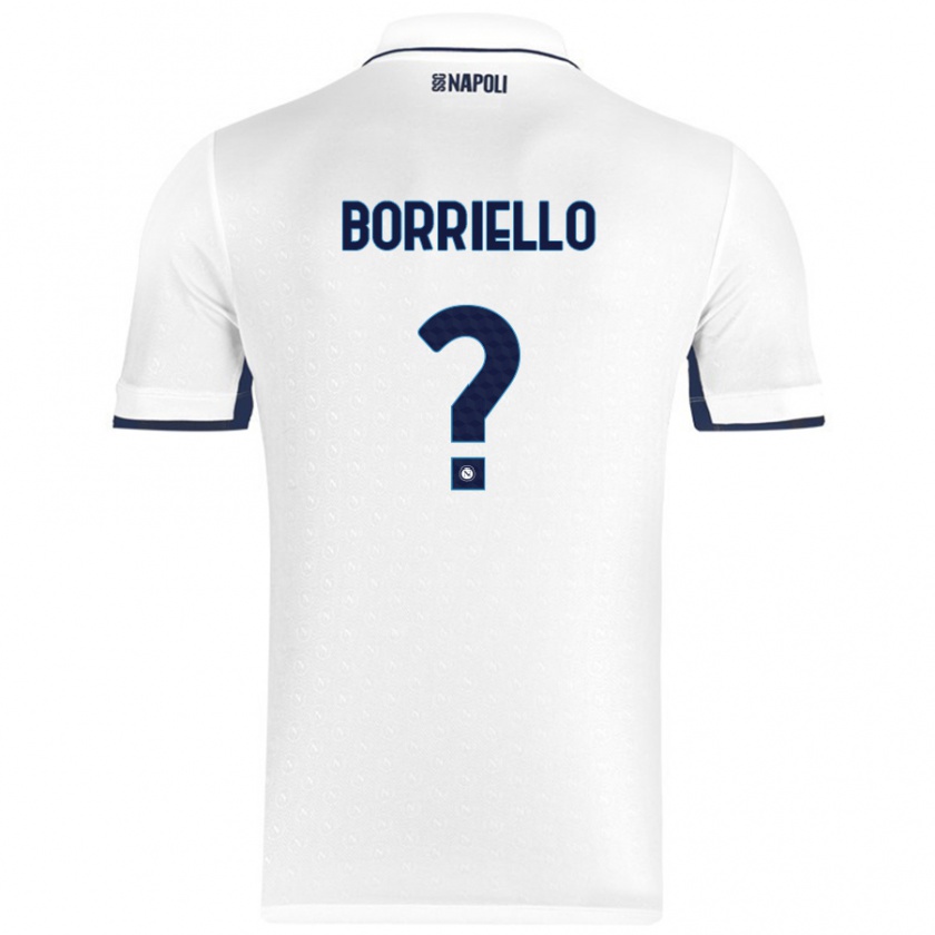 Kandiny Gyermek Salvatore Borriello #0 Fehér Royal Blue Idegenbeli Jersey 2024/25 Mez Póló Ing