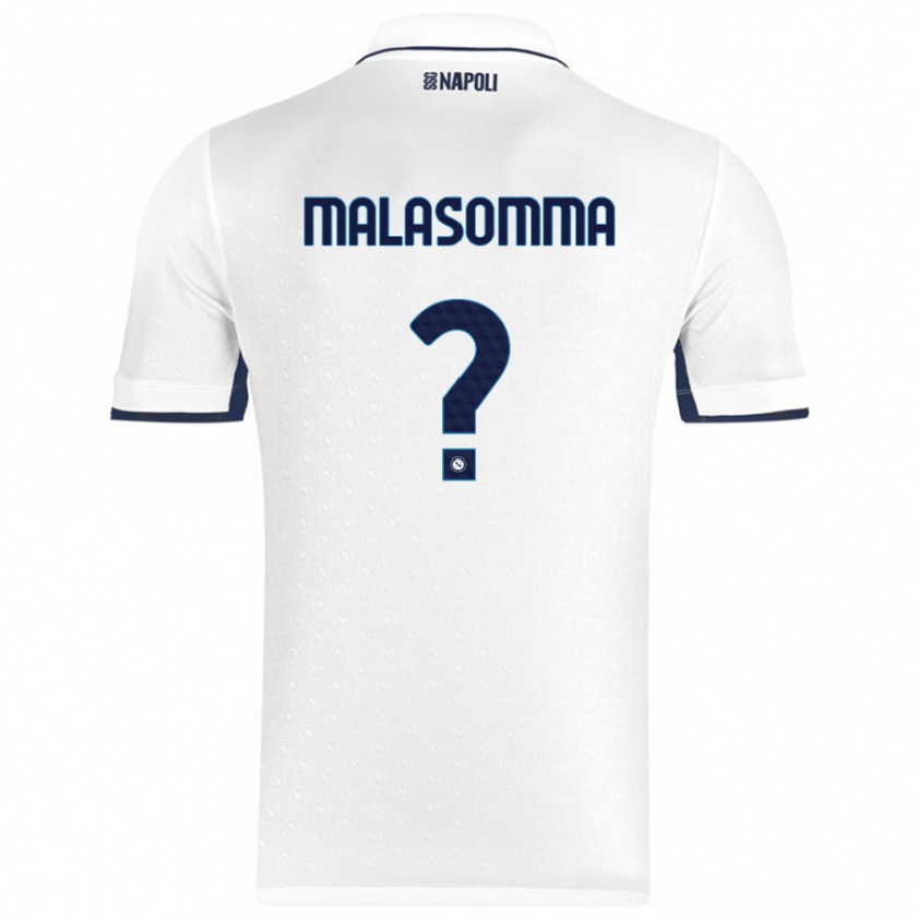 Kandiny Gyermek Matteo Malasomma #0 Fehér Royal Blue Idegenbeli Jersey 2024/25 Mez Póló Ing