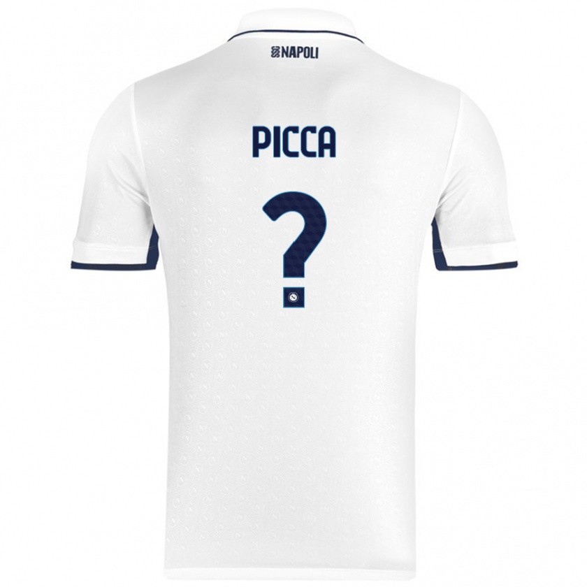 Kandiny Gyermek Luigi Picca #0 Fehér Royal Blue Idegenbeli Jersey 2024/25 Mez Póló Ing