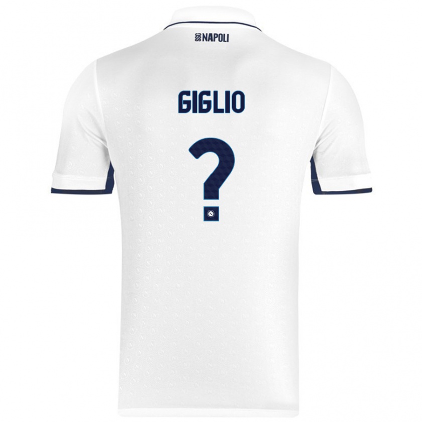 Kandiny Gyermek Angelo Giglio #0 Fehér Royal Blue Idegenbeli Jersey 2024/25 Mez Póló Ing