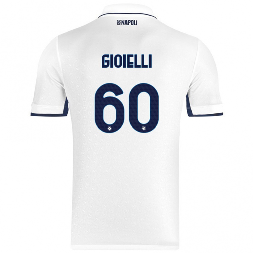 Kandiny Gyermek Francesco Gioielli #60 Fehér Royal Blue Idegenbeli Jersey 2024/25 Mez Póló Ing