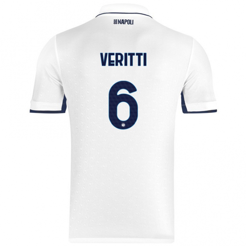 Kandiny Gyermek Federica Veritti #6 Fehér Royal Blue Idegenbeli Jersey 2024/25 Mez Póló Ing