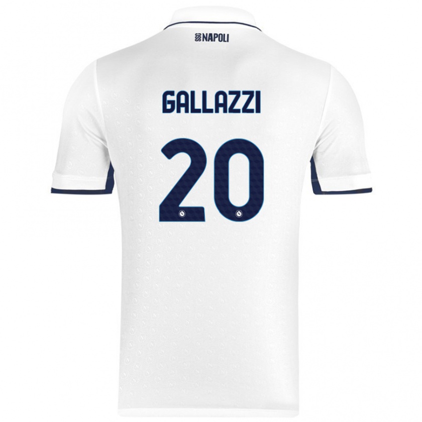 Kandiny Gyermek Valentina Gallazzi #20 Fehér Royal Blue Idegenbeli Jersey 2024/25 Mez Póló Ing