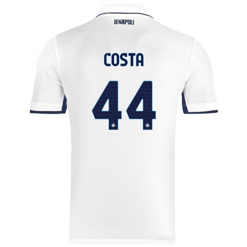 Kandiny Gyermek Filippo Costa #44 Fehér Royal Blue Idegenbeli Jersey 2024/25 Mez Póló Ing