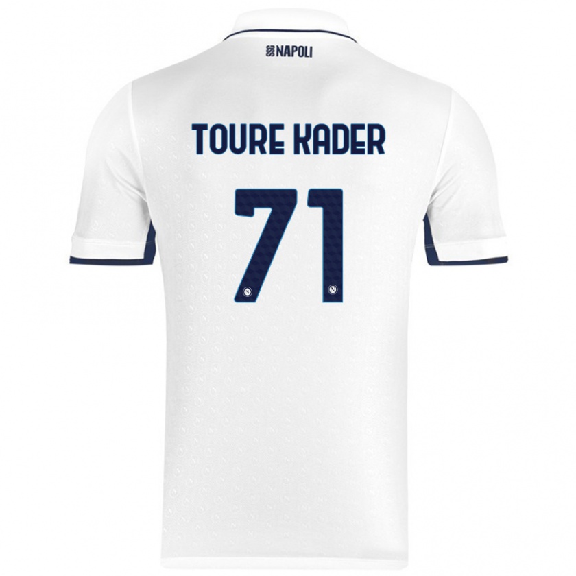 Kandiny Gyermek Aziz Toure Kader #71 Fehér Royal Blue Idegenbeli Jersey 2024/25 Mez Póló Ing