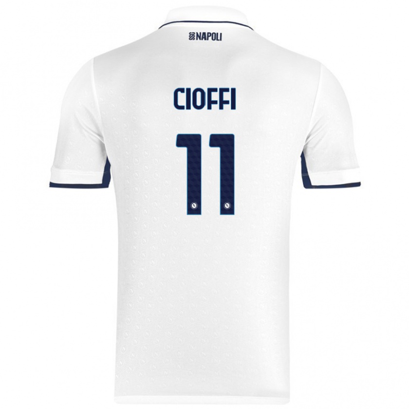 Kandiny Gyermek Antonio Cioffi #11 Fehér Royal Blue Idegenbeli Jersey 2024/25 Mez Póló Ing