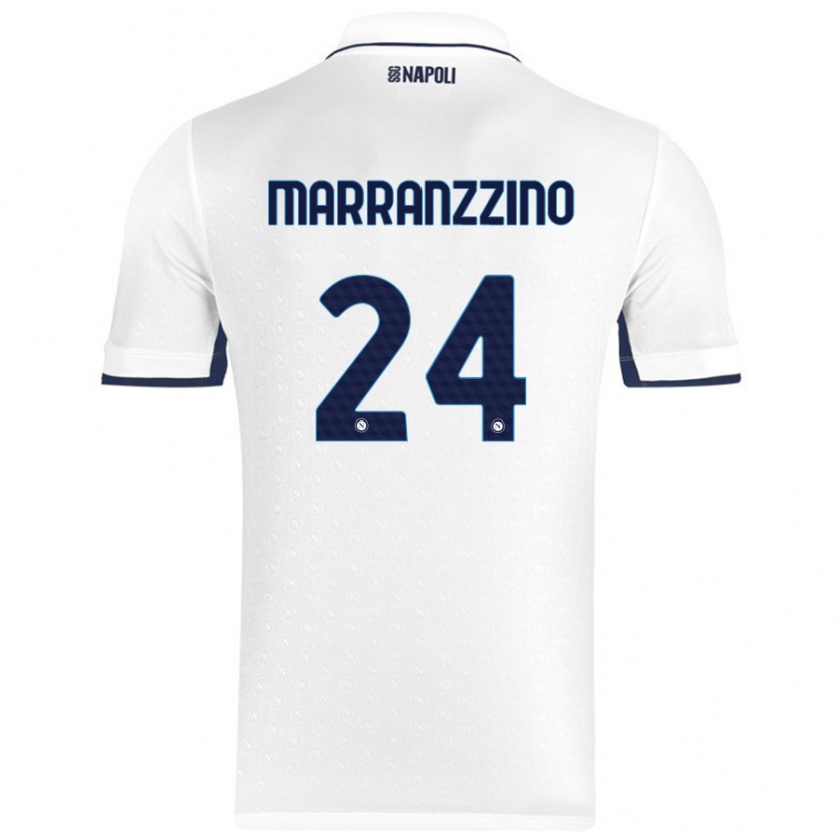 Kandiny Gyermek Pasquale Marranzzino #24 Fehér Royal Blue Idegenbeli Jersey 2024/25 Mez Póló Ing