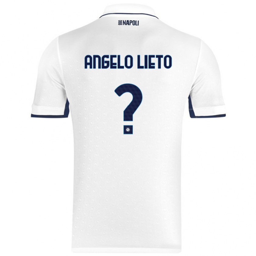 Kandiny Gyermek Angelo Lieto #0 Fehér Royal Blue Idegenbeli Jersey 2024/25 Mez Póló Ing