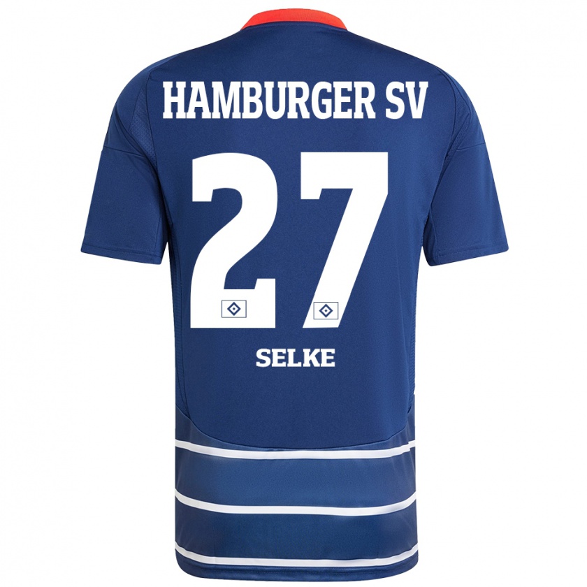 Kandiny Gyermek Davie Selke #27 Sötétkék Idegenbeli Jersey 2024/25 Mez Póló Ing