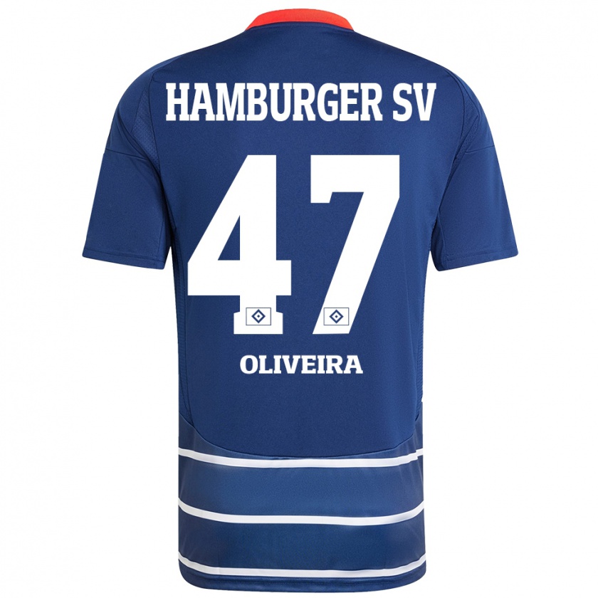 Kandiny Gyermek Nicolas Oliveira #47 Sötétkék Idegenbeli Jersey 2024/25 Mez Póló Ing