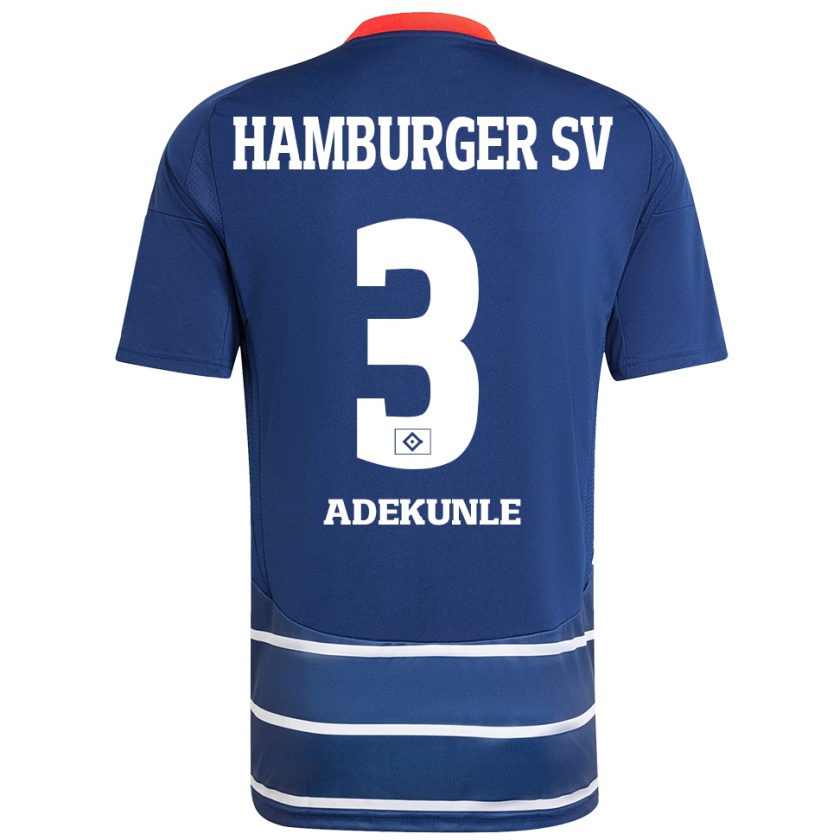 Kandiny Gyermek Noah Adekunle #3 Sötétkék Idegenbeli Jersey 2024/25 Mez Póló Ing