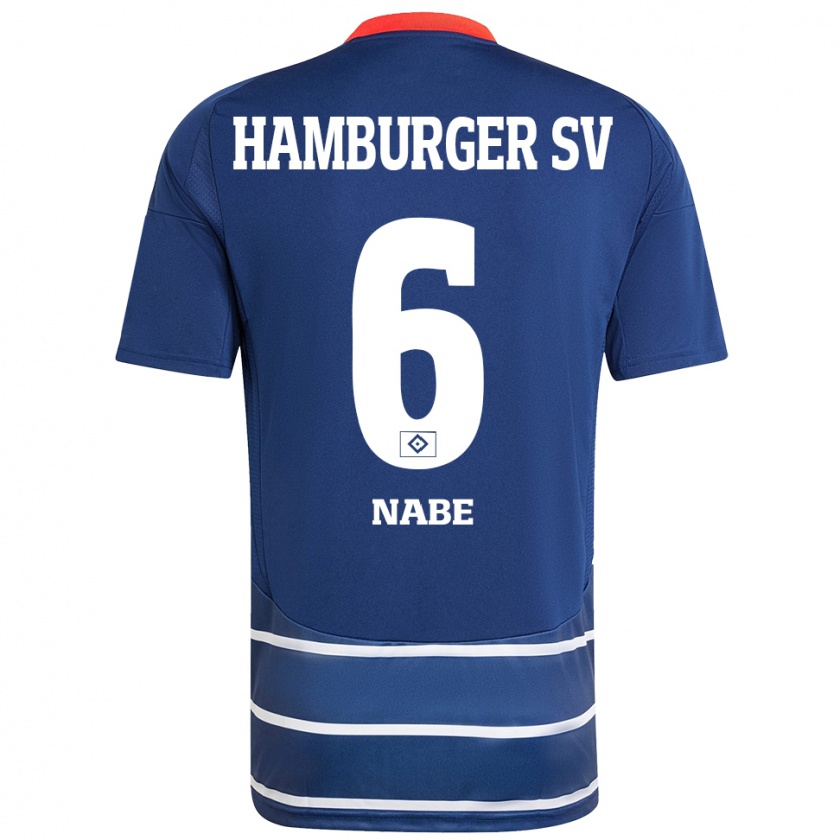 Kandiny Gyermek Jamal Nabe #6 Sötétkék Idegenbeli Jersey 2024/25 Mez Póló Ing