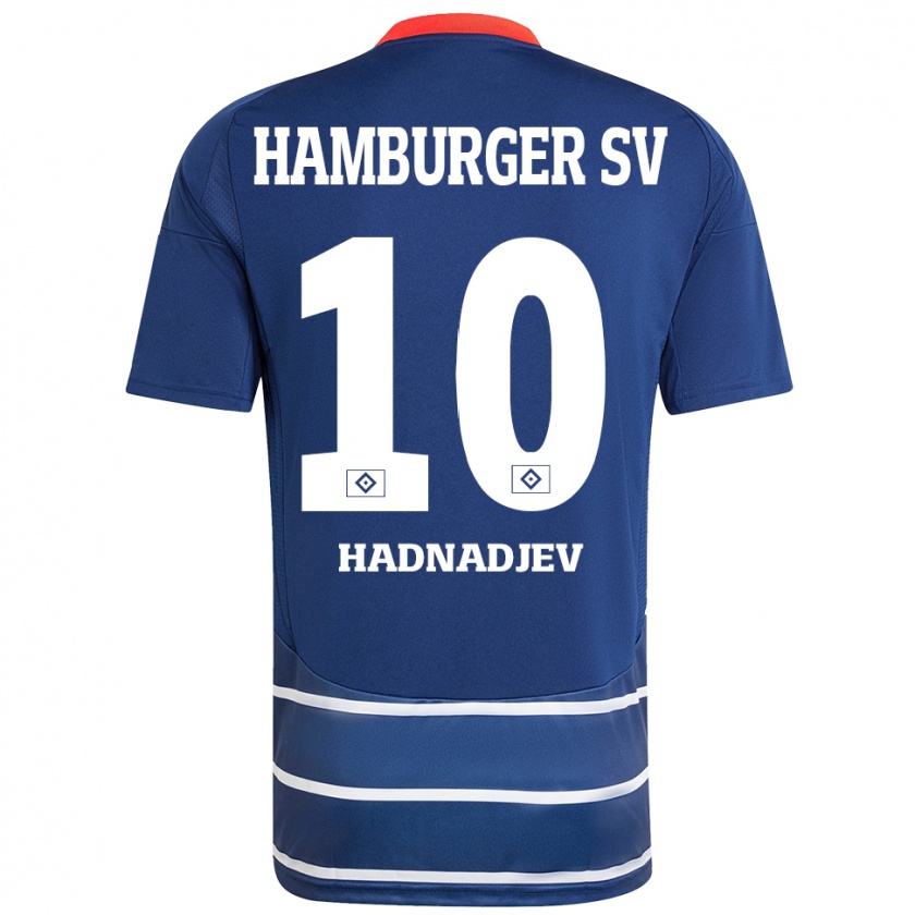 Kandiny Gyermek Marko Hadnadjev #10 Sötétkék Idegenbeli Jersey 2024/25 Mez Póló Ing