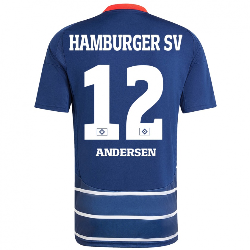 Kandiny Gyermek Patrick Andersen #12 Sötétkék Idegenbeli Jersey 2024/25 Mez Póló Ing