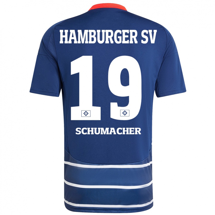 Kandiny Gyermek Lukas Schumacher #19 Sötétkék Idegenbeli Jersey 2024/25 Mez Póló Ing