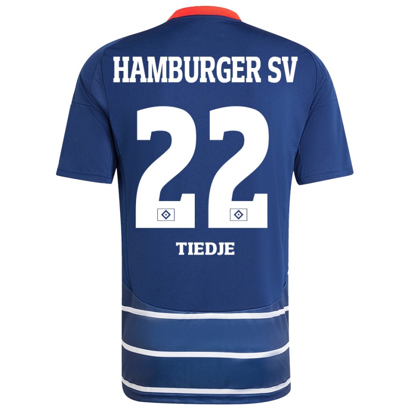 Kandiny Gyermek Patrick Tiedje #22 Sötétkék Idegenbeli Jersey 2024/25 Mez Póló Ing