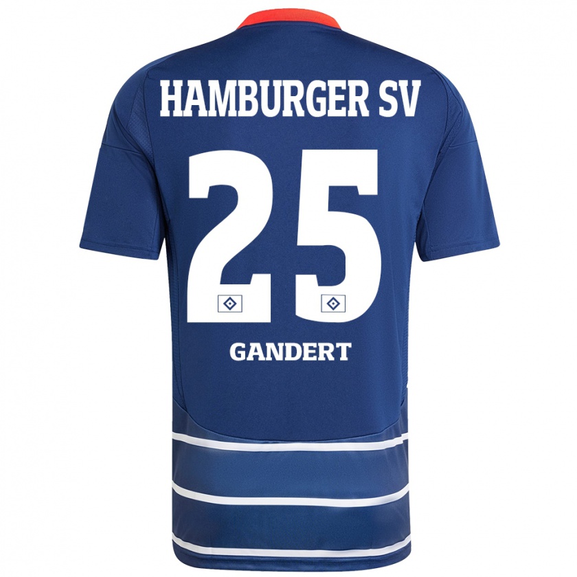 Kandiny Gyermek Jeremy Gandert #25 Sötétkék Idegenbeli Jersey 2024/25 Mez Póló Ing