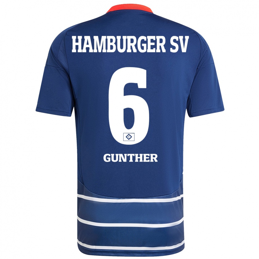 Kandiny Gyermek Hannah Günther #6 Sötétkék Idegenbeli Jersey 2024/25 Mez Póló Ing