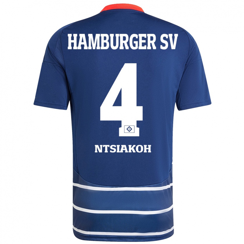 Kandiny Gyermek Emmanuel Ntsiakoh #4 Sötétkék Idegenbeli Jersey 2024/25 Mez Póló Ing