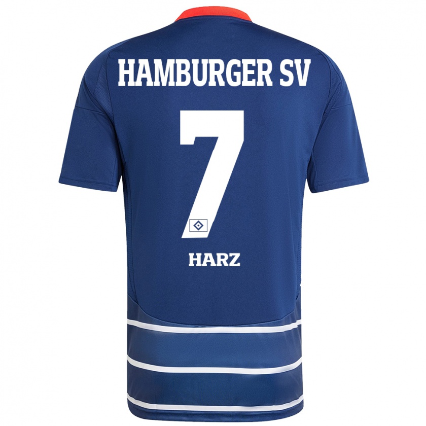 Kandiny Gyermek Theo Harz #7 Sötétkék Idegenbeli Jersey 2024/25 Mez Póló Ing