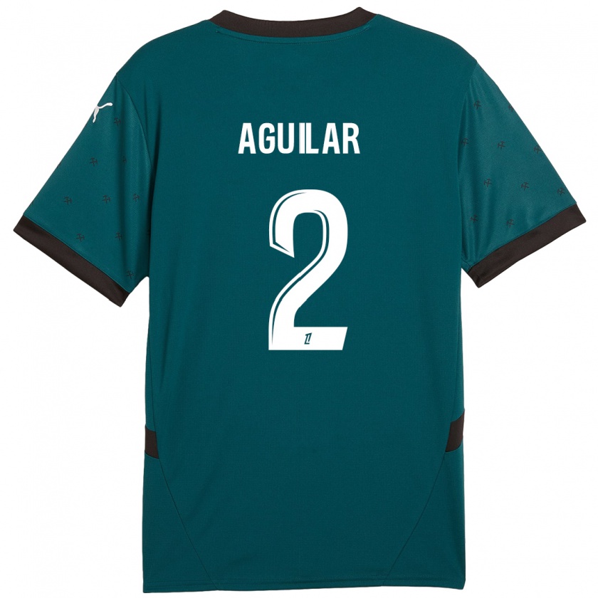 Kandiny Gyermek Ruben Aguilar #2 Sötétzöld Idegenbeli Jersey 2024/25 Mez Póló Ing