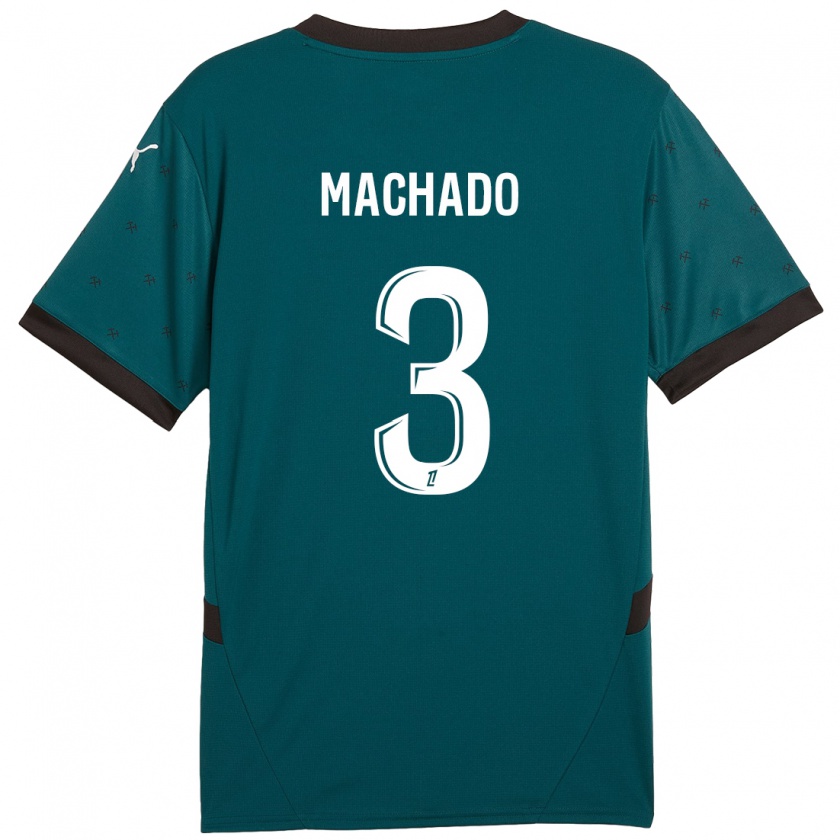 Kandiny Gyermek Deiver Machado #3 Sötétzöld Idegenbeli Jersey 2024/25 Mez Póló Ing