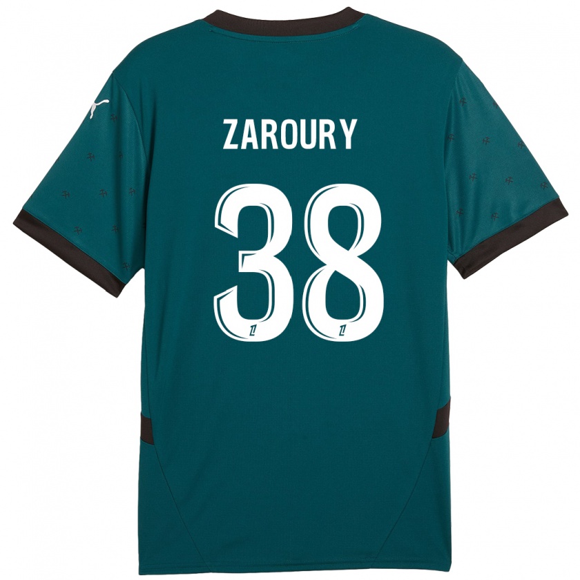 Kandiny Gyermek Anass Zaroury #38 Sötétzöld Idegenbeli Jersey 2024/25 Mez Póló Ing