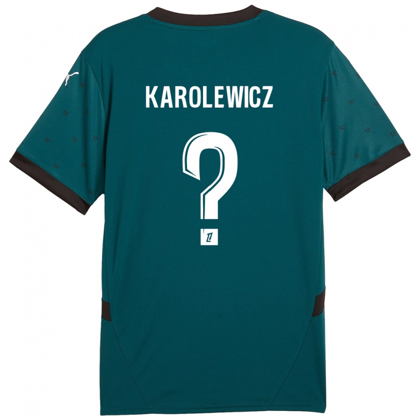 Kandiny Gyermek Roman Karolewicz #0 Sötétzöld Idegenbeli Jersey 2024/25 Mez Póló Ing